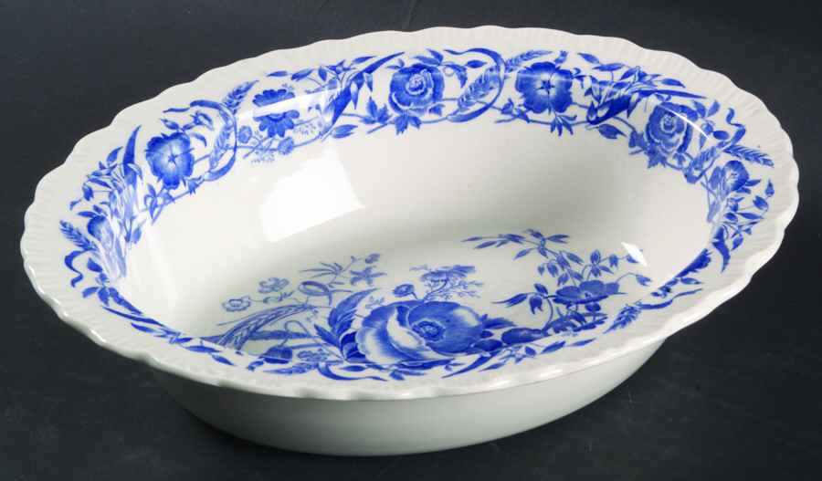 Cornflower Blue 10" Oval Vegetable Bowl by Wedgwood-1