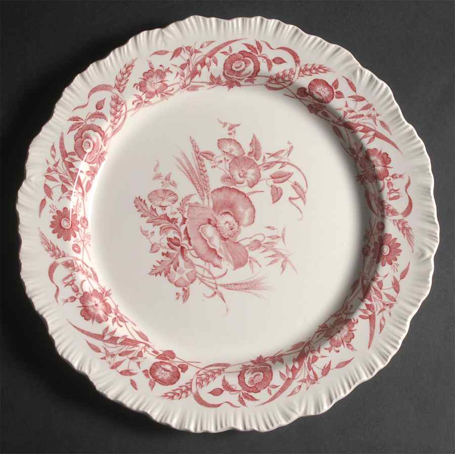 Cornflower Crimson 13" Chop Plate (Round Platter) by Wedgwood-1