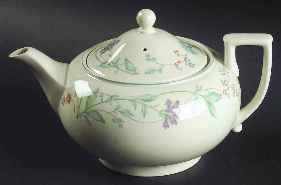 Cornflower (Blue Trim, Smooth) Teapot & Lid by Wedgwood-1