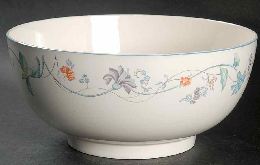 Cornflower (Blue Trim, Smooth) 9" Salad Serving Bowl by Wedgwood-1
