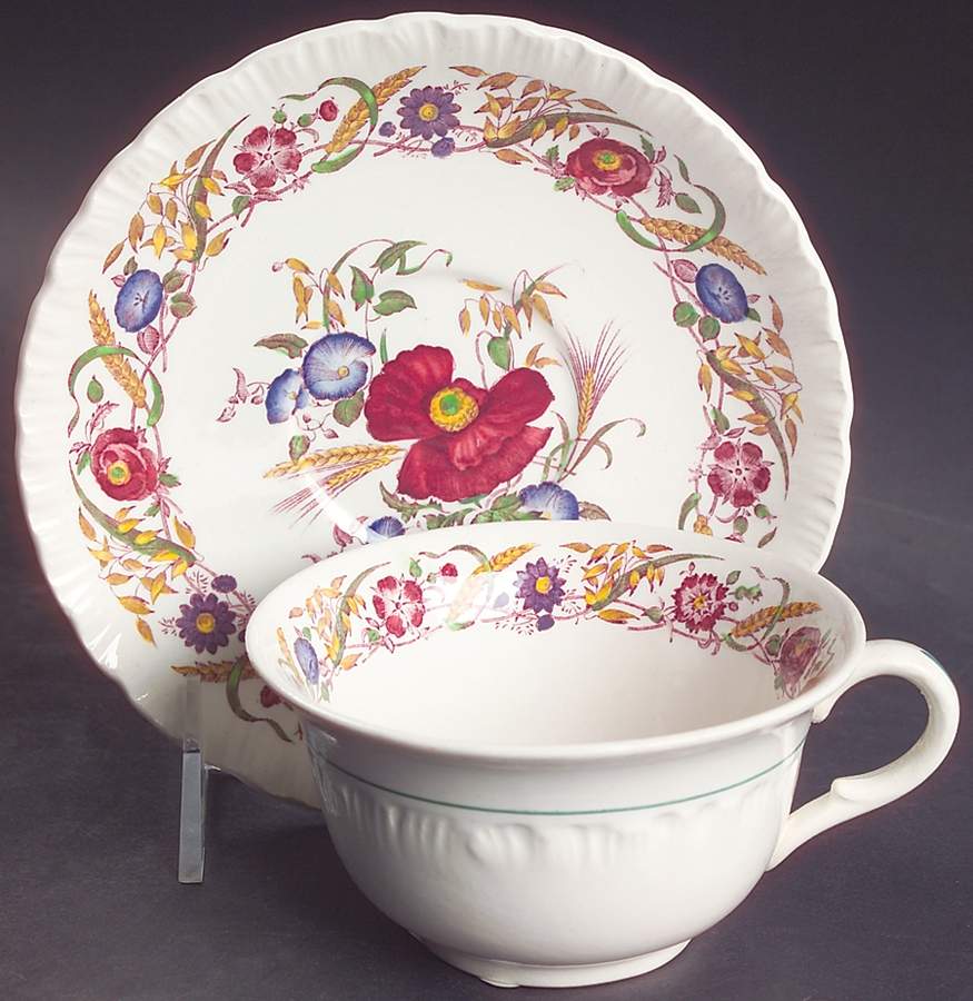 Cornflower Flat Cup & Saucer Set by Wedgwood-1