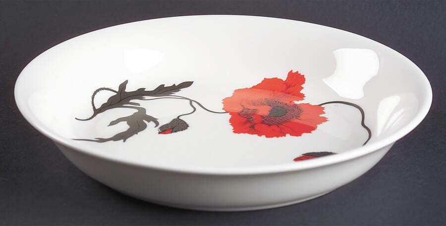 Cornpoppy (Susie Cooper) Coupe Soup Bowl by Wedgwood-1