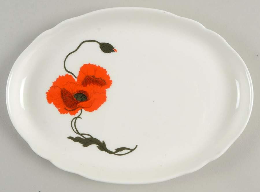 Cornpoppy (Susie Cooper) Small Oval Tray by Wedgwood-1