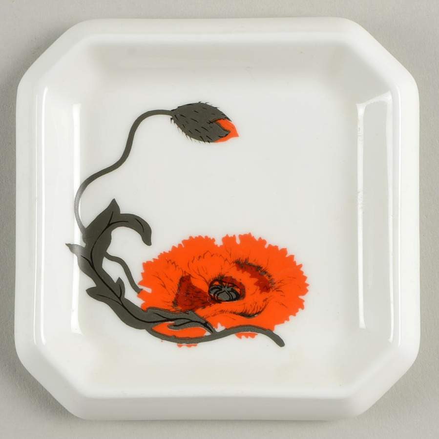 Cornpoppy (Susie Cooper) 4" Square Tray by Wedgwood-1