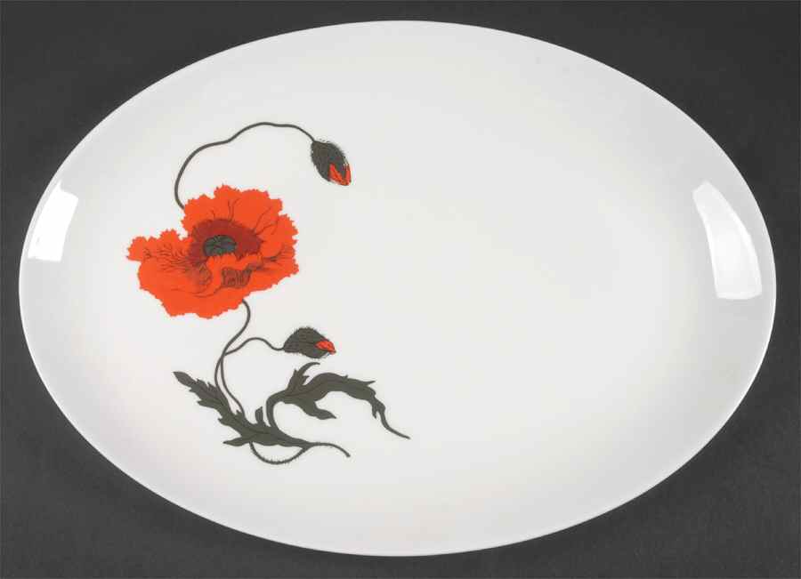 Cornpoppy (Susie Cooper) 15" Oval Serving Platter by Wedgwood-1