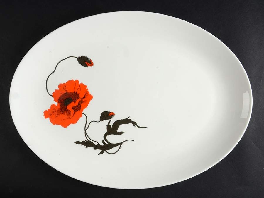Cornpoppy (Susie Cooper) 14" Oval Serving Platter by Wedgwood-1