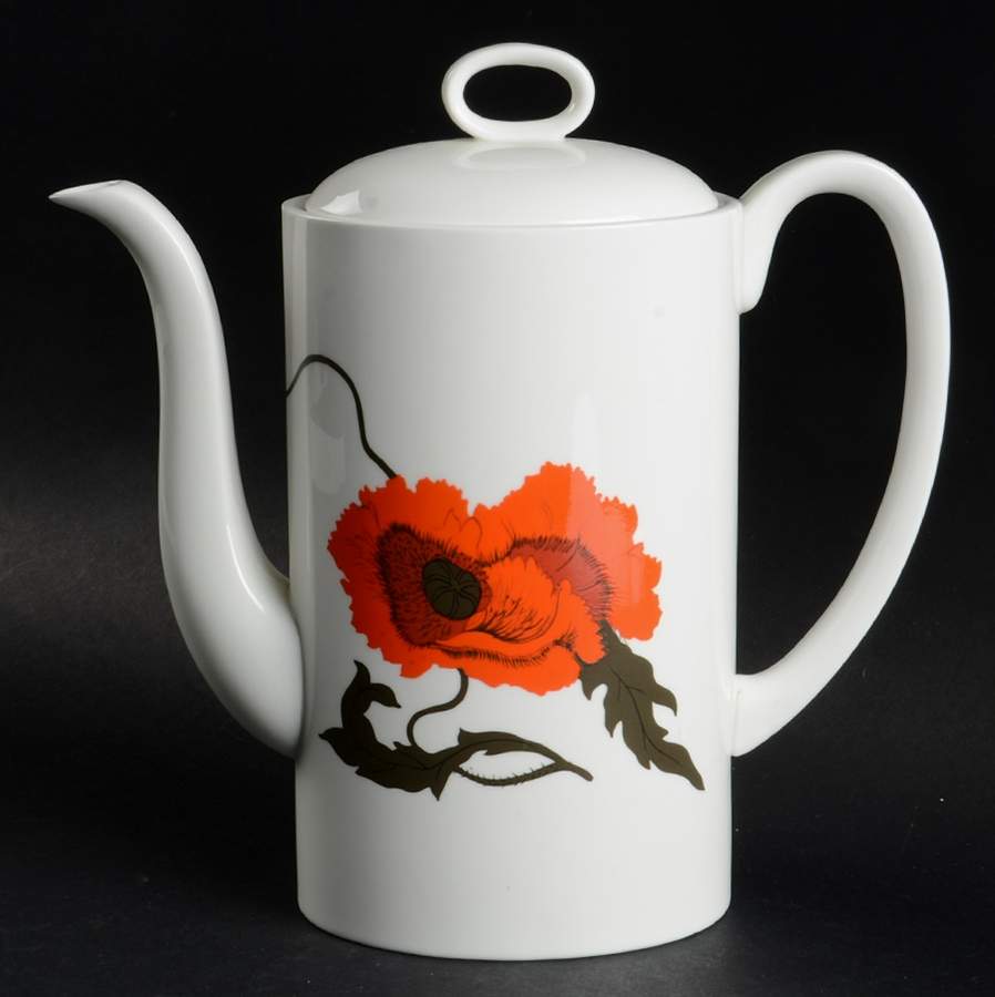 Cornpoppy (Susie Cooper) Coffee Pot & Lid by Wedgwood-1