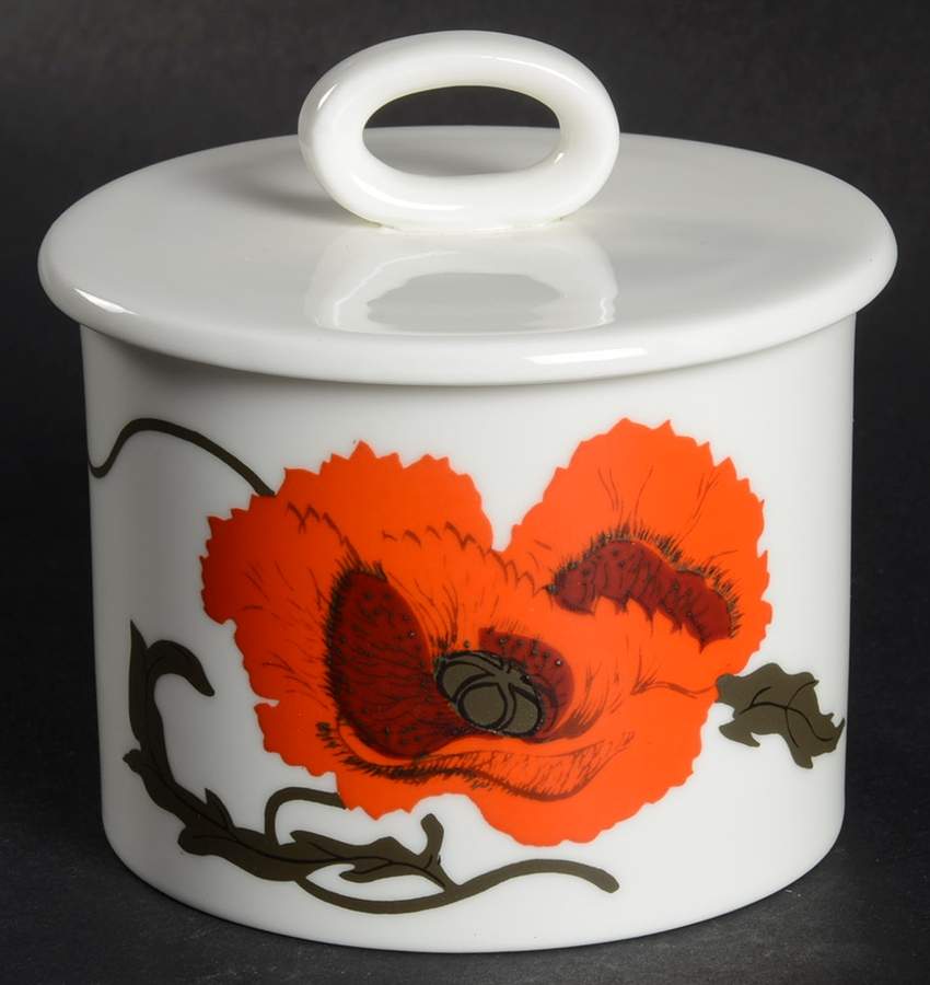 Cornpoppy (Susie Cooper) Sugar Bowl & Lid by Wedgwood-1