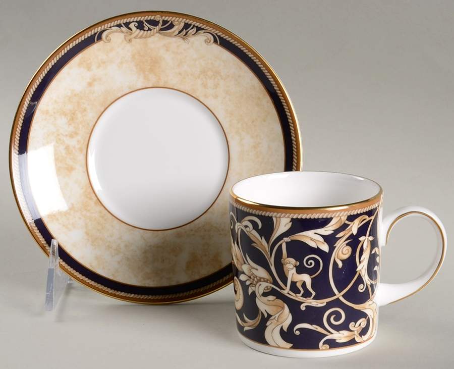 Cornucopia Can Shape Demitasse Cup and Saucer Set by Wedgwood-1
