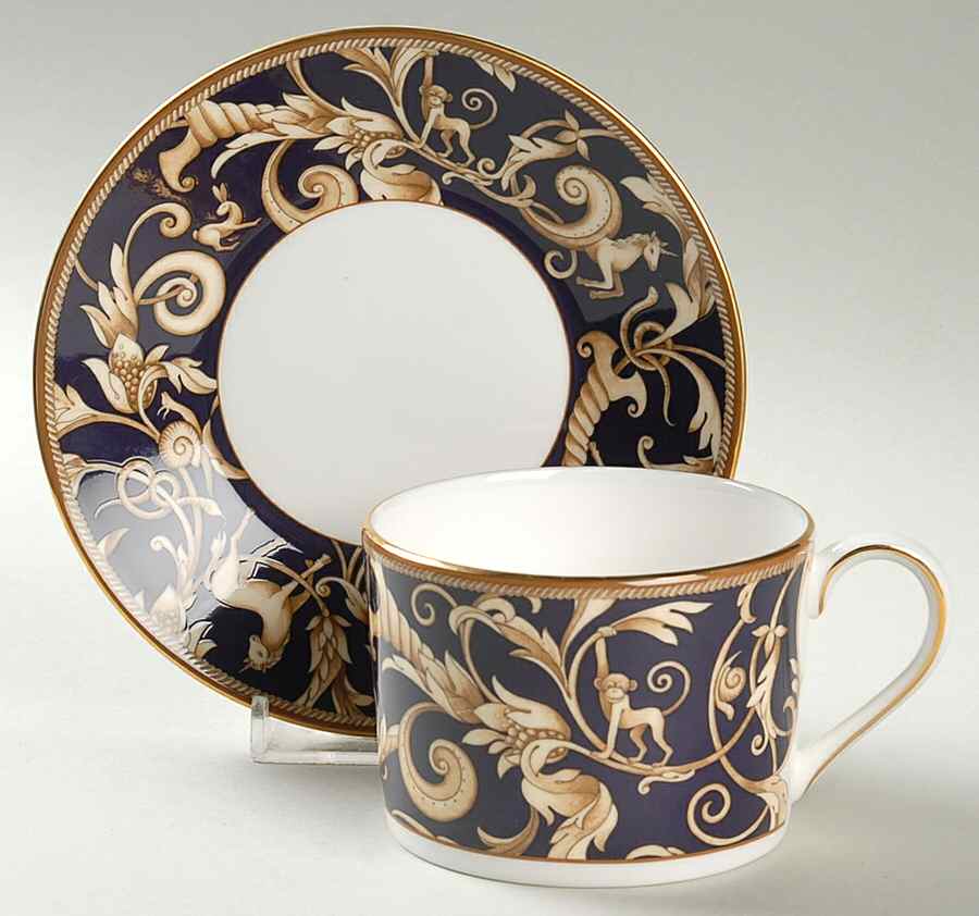 Cornucopia Imperial Flat Cup & Saucer Set by Wedgwood-1