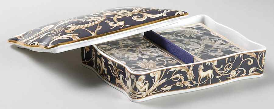 Cornucopia Double Deck Playing Card Box & Lid with Cards by Wedgwood-1