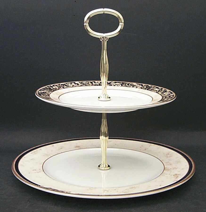Cornucopia 2 Tiered Serving Tray (Dinner & Salad Plate) by Wedgwood-1