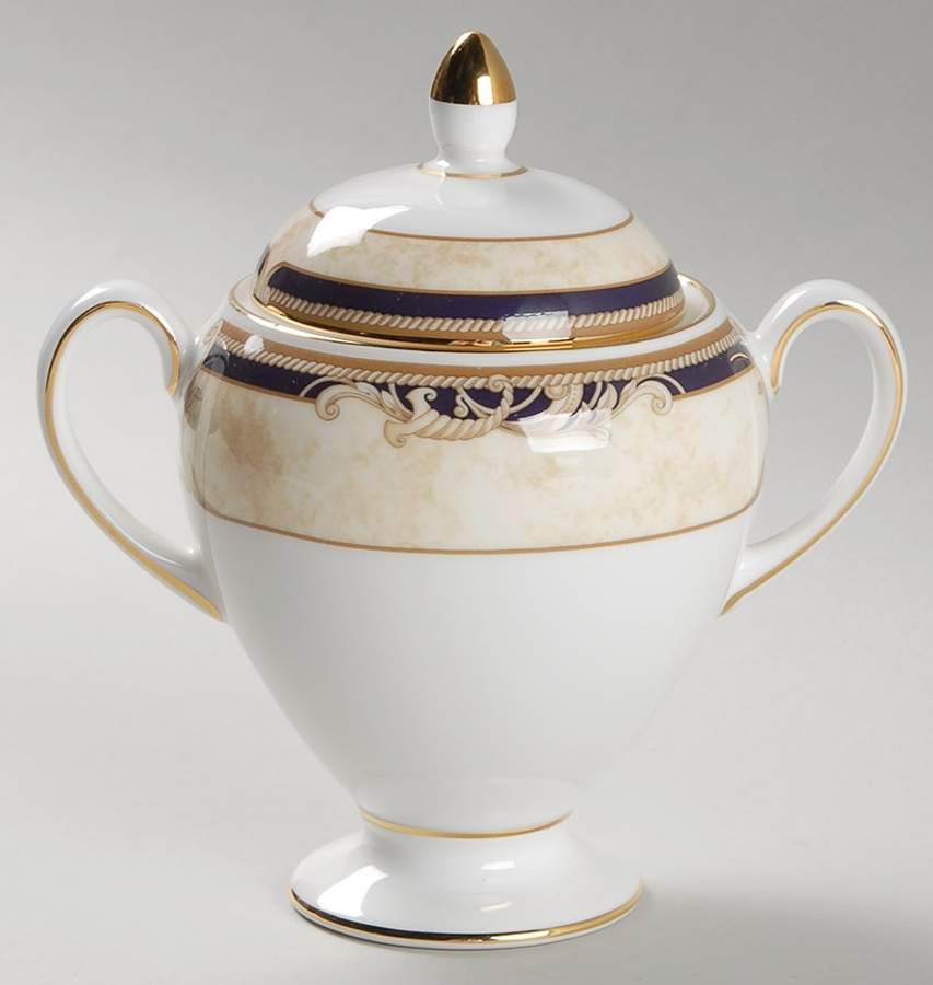 Cornucopia Globe Shape Sugar Bowl & Lid by Wedgwood-1
