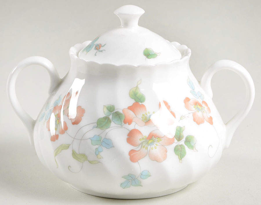 Cottage Rose Sugar Bowl & Lid by Wedgwood-1