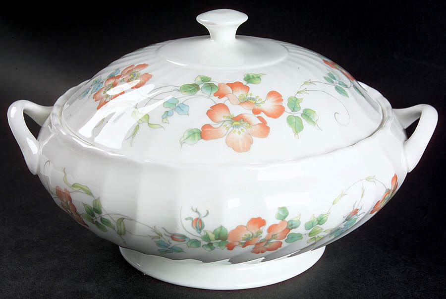 Cottage Rose Round Covered Vegetable by Wedgwood-1
