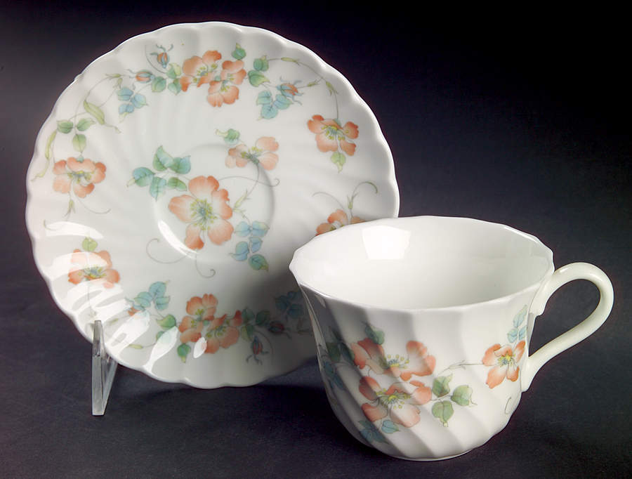 Cottage Rose Flat Cup & Saucer Set by Wedgwood-1