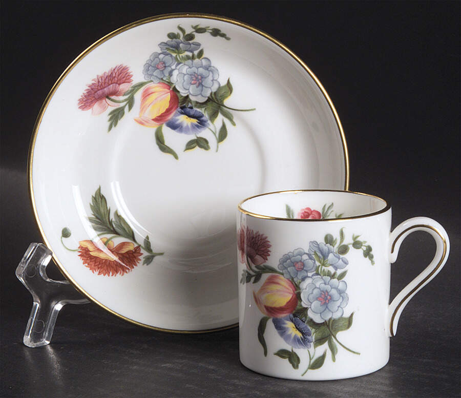 Colonial Sprays Bond Shape Demitasse Cup and Saucer Set by Wedgwood-1
