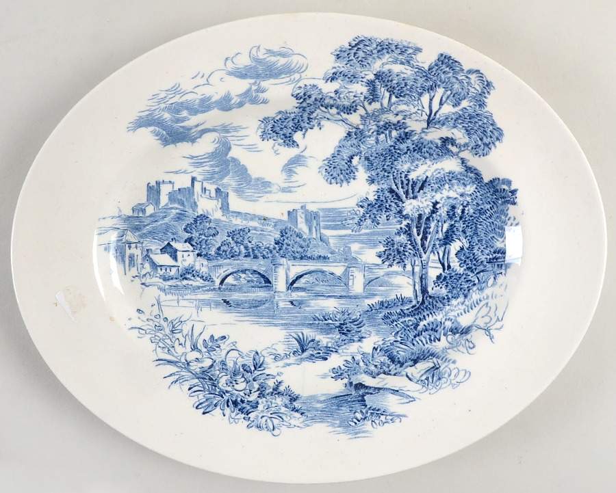 Countryside Blue 12" Oval Serving Platter by Wedgwood-1