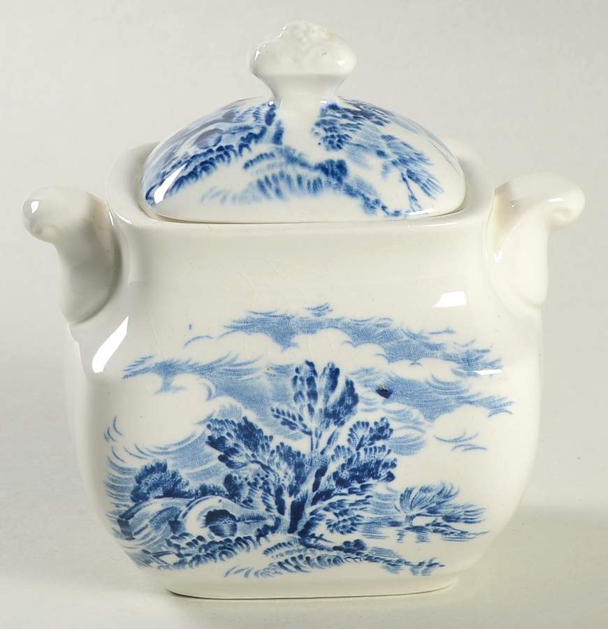 Countryside Blue Sugar Bowl & Lid by Wedgwood-1