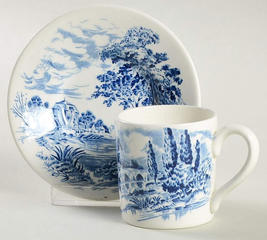 Countryside Blue Flat Demitasse Cup & Saucer Set by Wedgwood-1