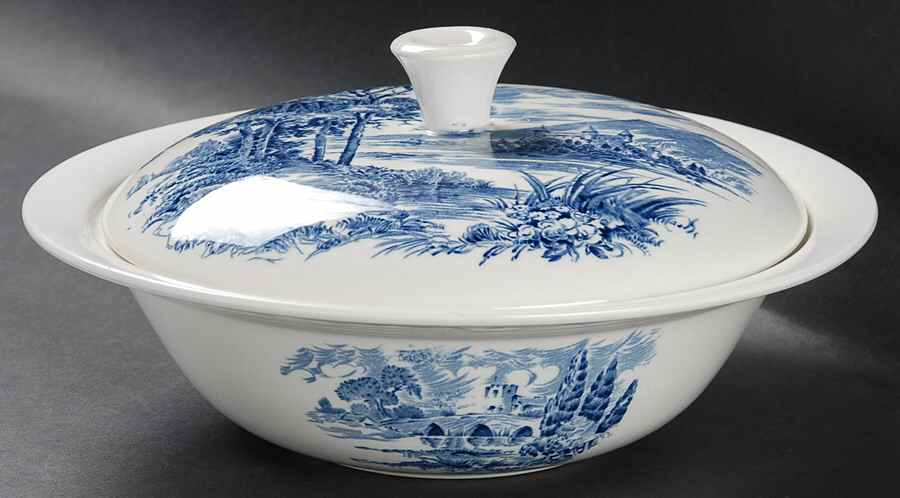 Countryside Blue Round Covered Vegetable by Wedgwood-1
