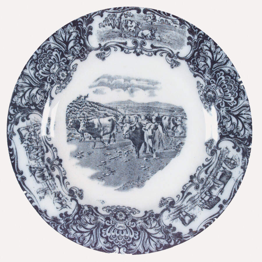 Cows (Flow Blue) Dinner Plate by Wedgwood-1