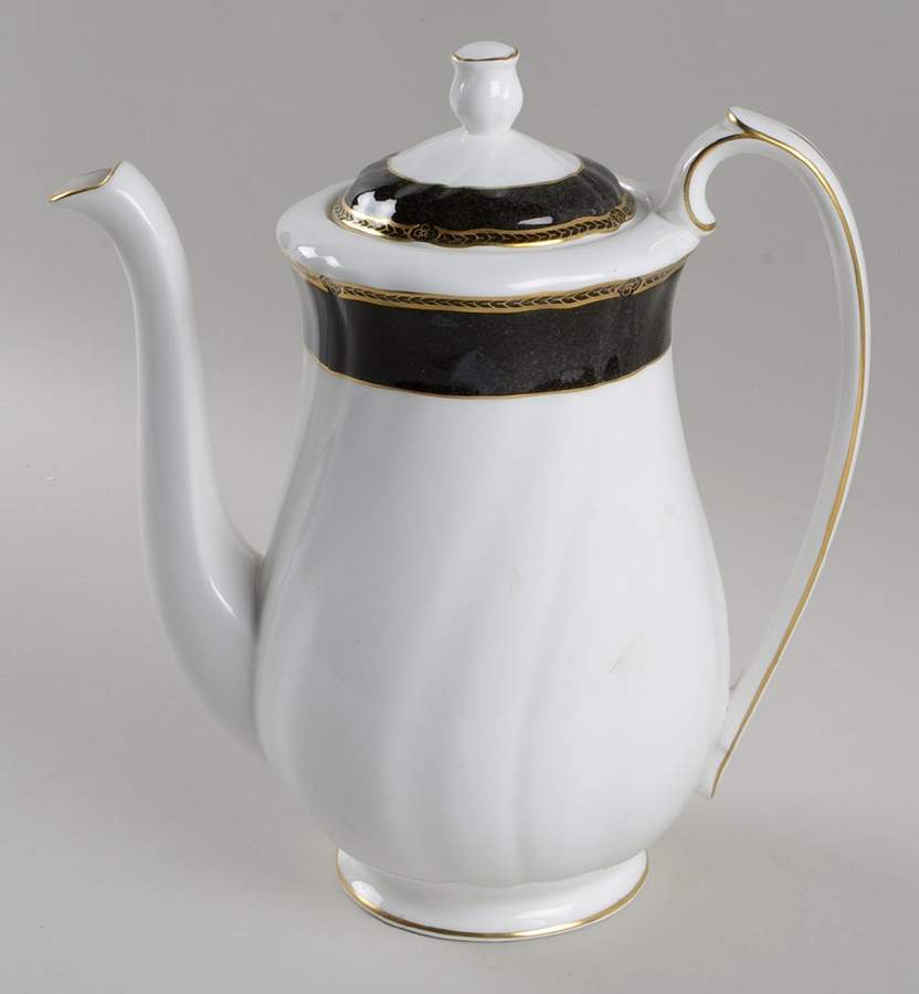 Crown Ebony Coffee Pot & Lid by Wedgwood-1