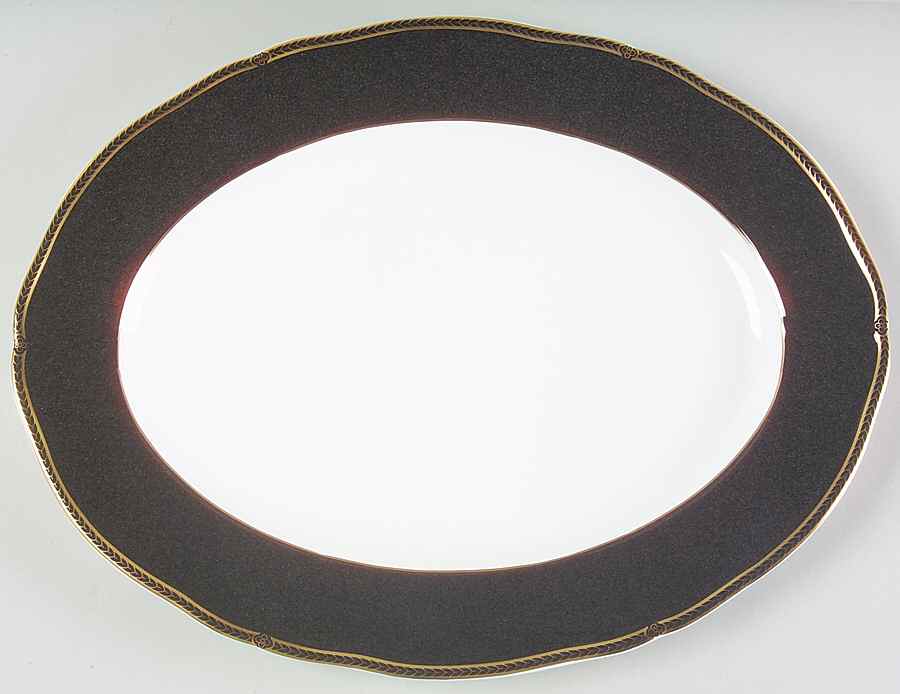 Crown Ebony 15" Oval Serving Platter by Wedgwood-1