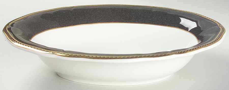 Crown Ebony 9" Oval Vegetable Bowl by Wedgwood-1