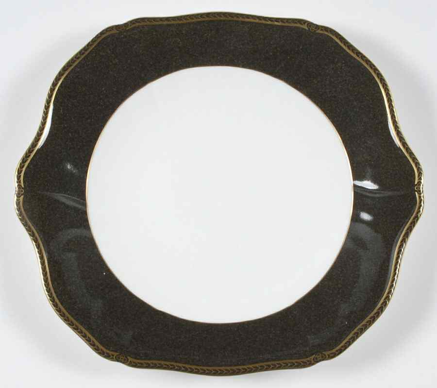 Crown Ebony Square Handled Cake Plate by Wedgwood-1