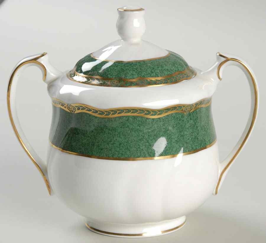 Crown Emerald Sugar Bowl & Lid by Wedgwood-1