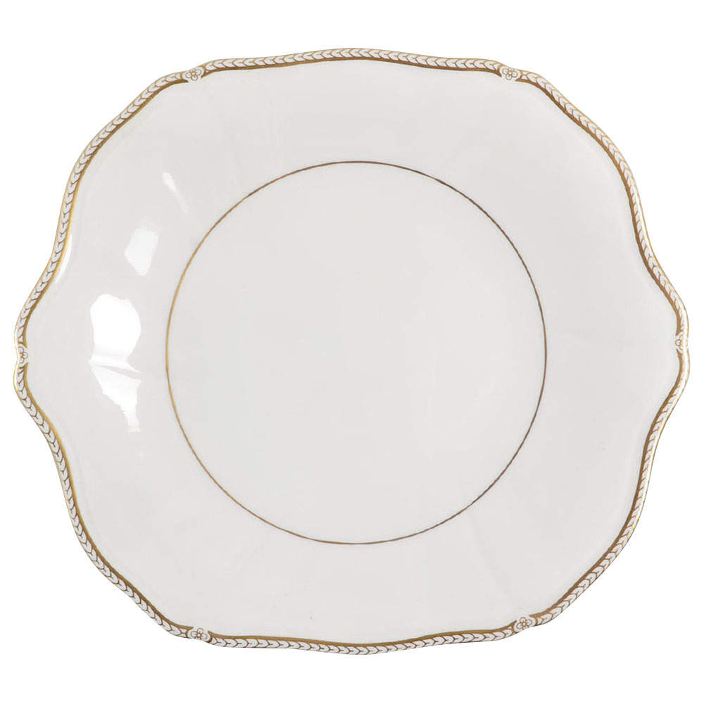 Crown Gold (England) Square Handled Cake Plate by Wedgwood-1