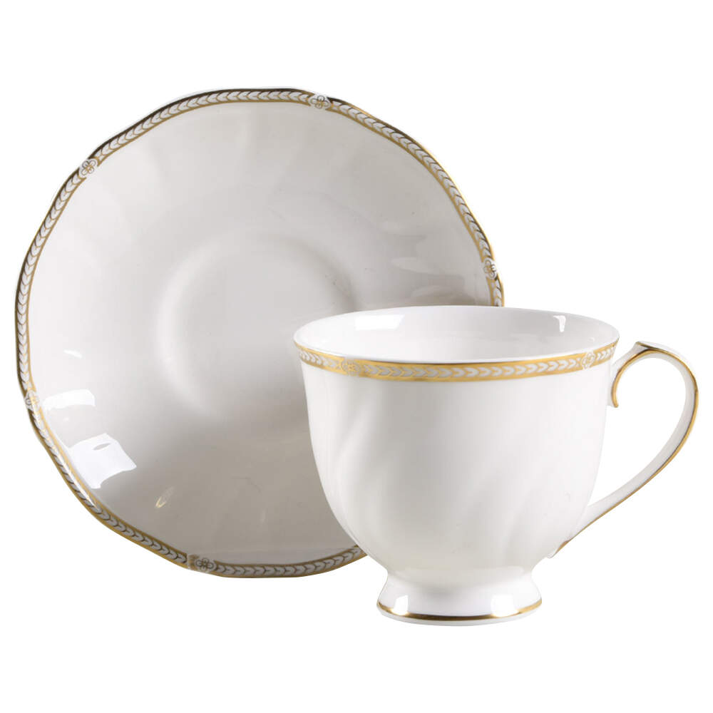 Crown Gold (England) Footed Cup & Saucer Set by Wedgwood-1