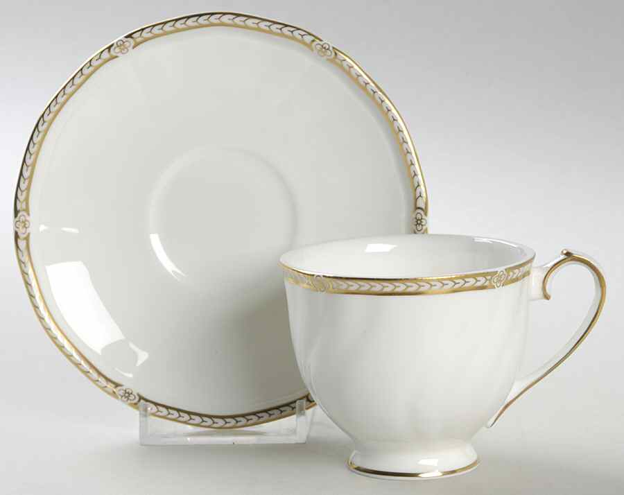 Crown Gold (England) Footed Demitasse Cup & Saucer Set by Wedgwood-1