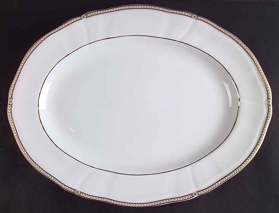 Crown Gold (England) 15" Oval Serving Platter by Wedgwood-1
