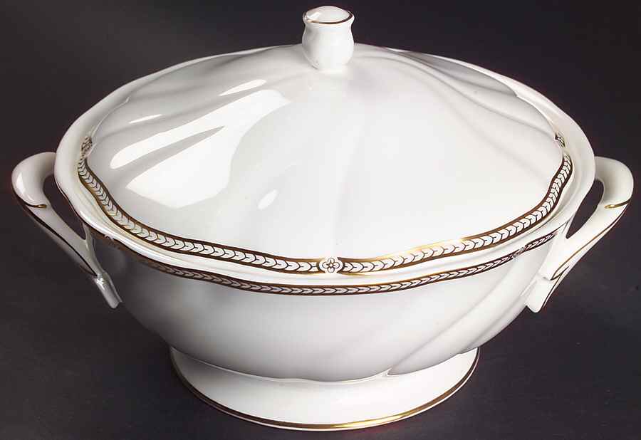 Crown Gold (England) Round Covered Vegetable by Wedgwood-1