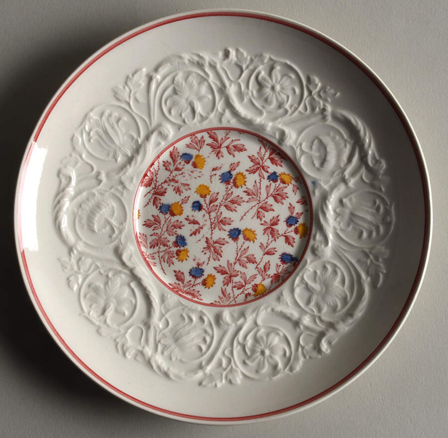 Crimson Pompadour Saucer for Cream Soup Bowl by Wedgwood-1