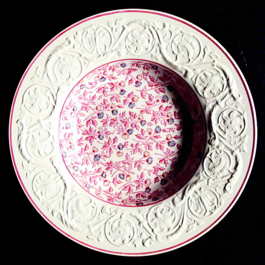 Crimson Pompadour Rim Soup Bowl by Wedgwood-1