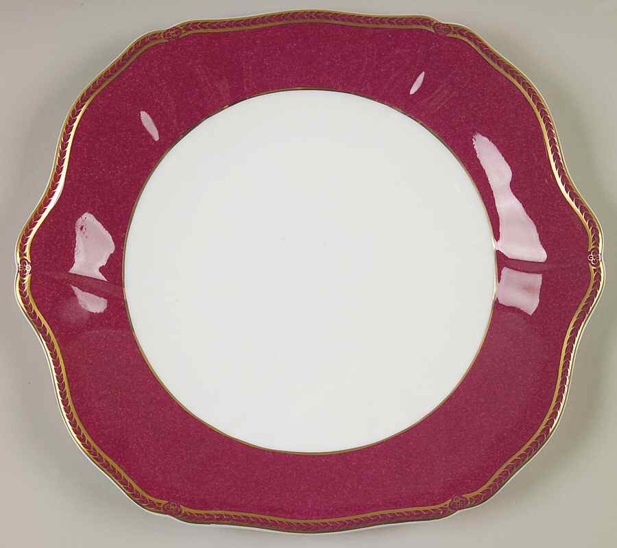 Crown Ruby Square Handled Cake Plate by Wedgwood-1