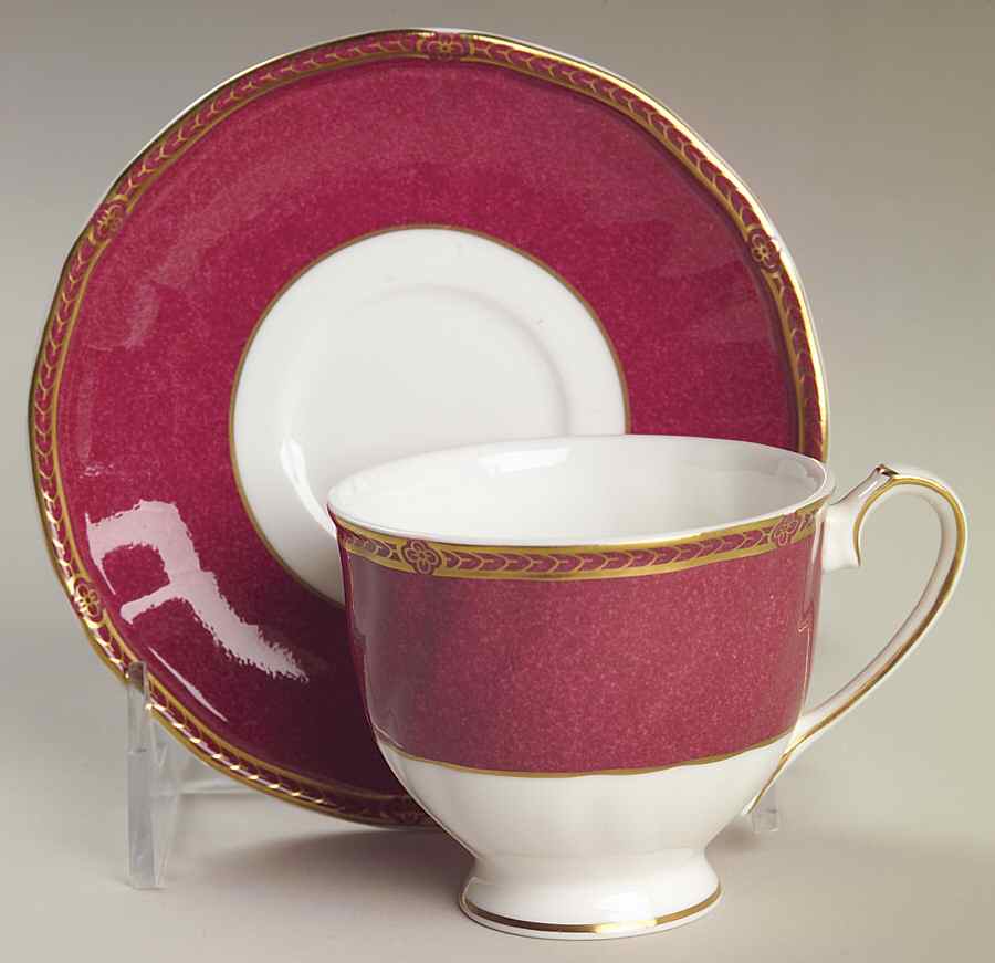 Crown Ruby Footed Demitasse Cup & Saucer Set by Wedgwood-1