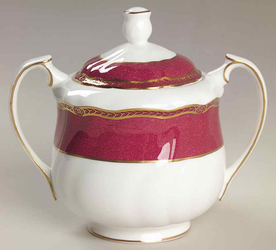 Crown Ruby Sugar Bowl & Lid by Wedgwood-1