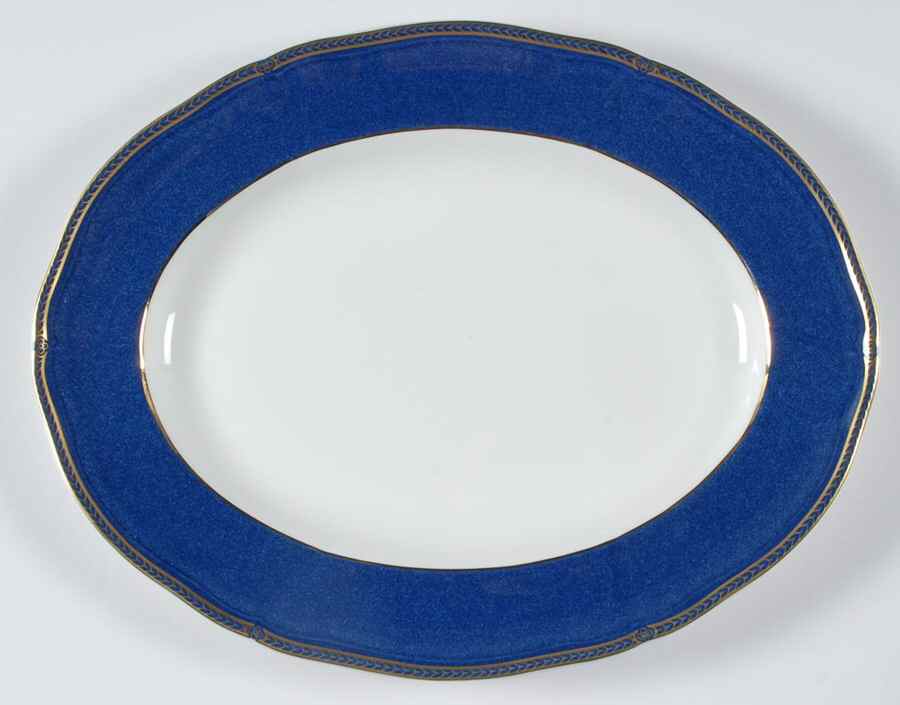 Crown Sapphire (England) 13" Oval Serving Platter by Wedgwood-1