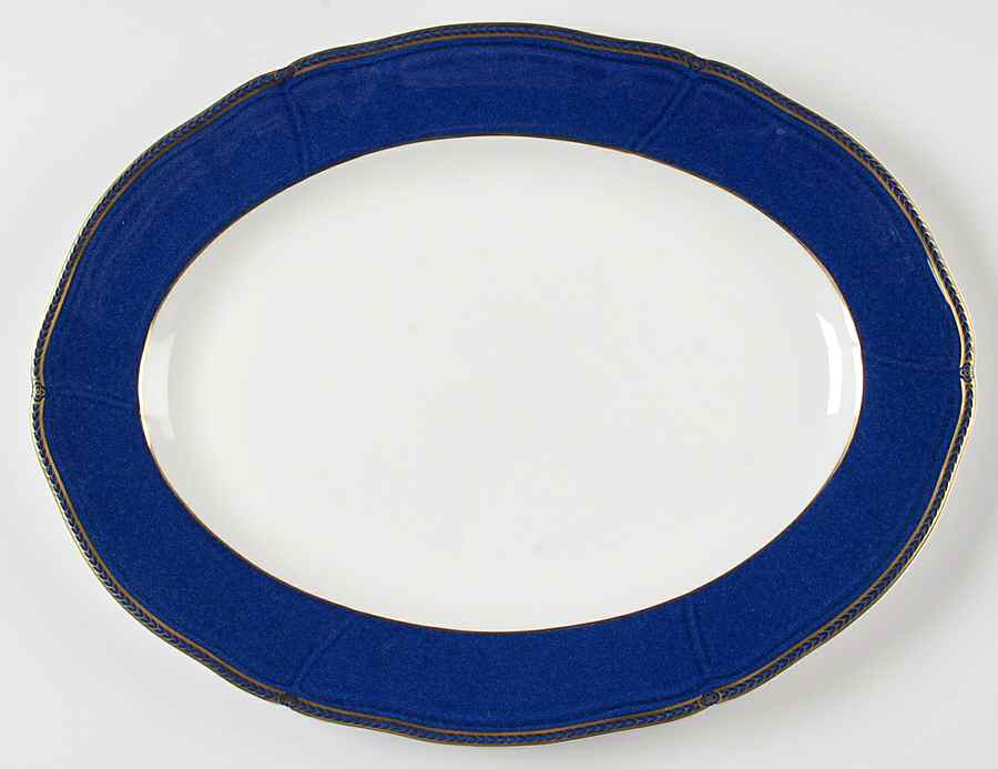 Crown Sapphire (England) 15" Oval Serving Platter by Wedgwood-1