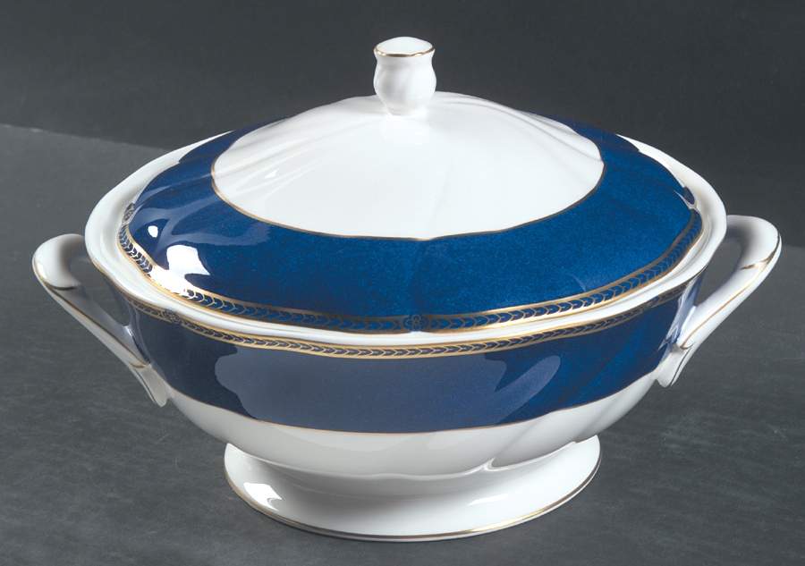 Crown Sapphire (England) Round Covered Vegetable by Wedgwood-1
