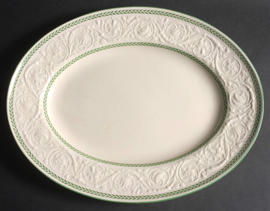 Curzon Bead 16" Oval Serving Platter by Wedgwood-1