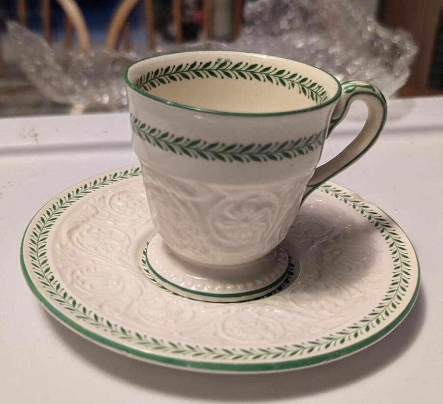 Curzon Bead Footed Demitasse Cup & Saucer Set by Wedgwood-1
