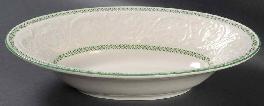Curzon Bead 10" Oval Vegetable Bowl by Wedgwood-1