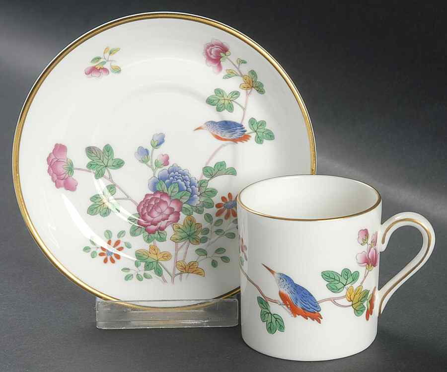 Cuckoo Bond Shape Demitasse Cup and Saucer Set by Wedgwood-1