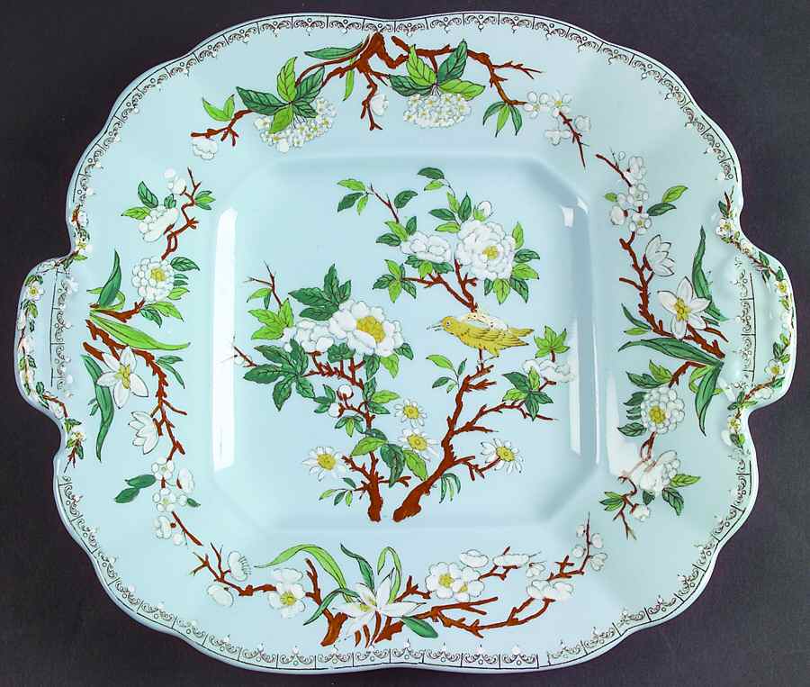 Cuckoo Blue (No Trim) Square Handled Cake Plate by Wedgwood-1
