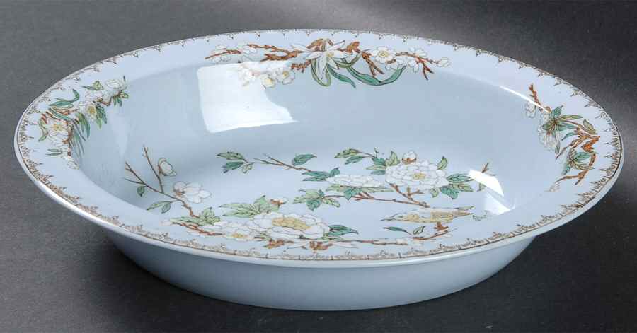 Cuckoo Blue (No Trim) 8" Oval Vegetable Bowl by Wedgwood-1